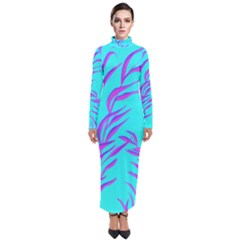 Branches Leaves Colors Summer Turtleneck Maxi Dress by Simbadda