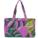 Tropical Greens Leaves Design Canvas Work Bag View2
