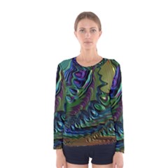 Fractal Art Background Image Women s Long Sleeve Tee