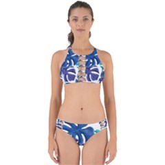 Leaves Tropical Blue Green Nature Perfectly Cut Out Bikini Set by Simbadda