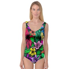 Hibiscus Flower Plant Tropical Princess Tank Leotard  by Simbadda