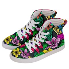 Hibiscus Flower Plant Tropical Men s Hi-top Skate Sneakers by Simbadda