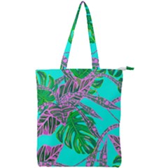 Painting Oil Leaves Reason Pattern Double Zip Up Tote Bag by Simbadda