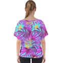 Tropical Greens Leaves Design V-Neck Dolman Drape Top View2