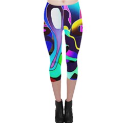 Curvy Collage Capri Leggings  by bloomingvinedesign