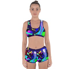 Curvy Collage Racerback Boyleg Bikini Set