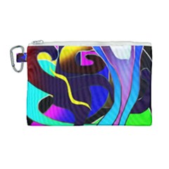 Curvy Collage Canvas Cosmetic Bag (large)
