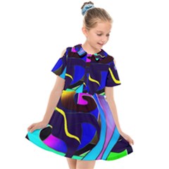 Curvy Collage Kids  Short Sleeve Shirt Dress