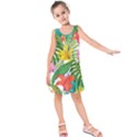 Tropical Greens Leaves Monstera Kids  Sleeveless Dress View1