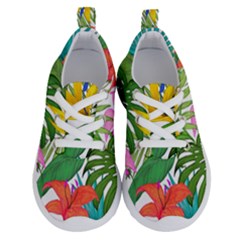 Tropical Greens Leaves Monstera Running Shoes