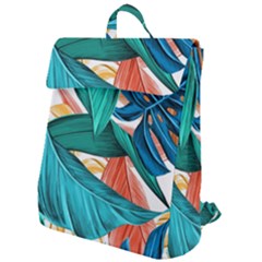 Leaves Tropical Summer Exotic Flap Top Backpack by Simbadda