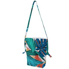 Leaves Tropical Summer Exotic Folding Shoulder Bag by Simbadda