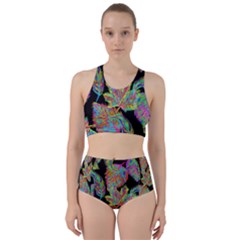 Autumn Pattern Dried Leaves Racer Back Bikini Set by Simbadda