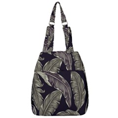 Jungle Leaves Tropical Pattern Center Zip Backpack by Simbadda