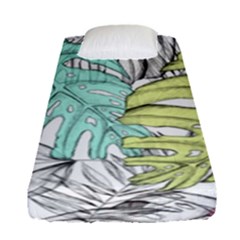 Leaves Tropical Plant Summer Fitted Sheet (single Size) by Simbadda