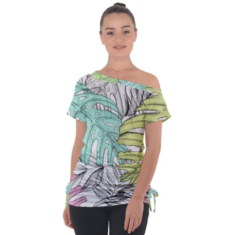 Leaves Tropical Plant Summer Tie-up Tee by Simbadda