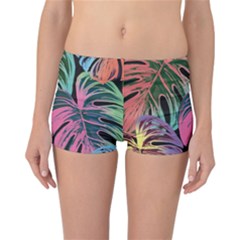 Leaves Tropical Jungle Pattern Reversible Boyleg Bikini Bottoms by Simbadda