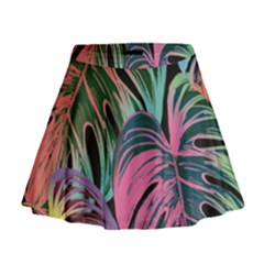 Leaves Tropical Jungle Pattern Mini Flare Skirt by Simbadda