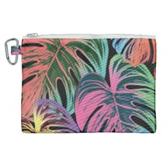 Leaves Tropical Jungle Pattern Canvas Cosmetic Bag (xl) by Simbadda