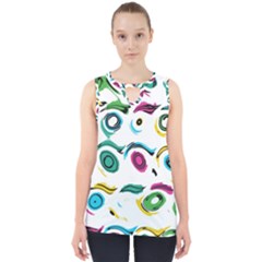 Distorted Circles On A White Background                 Cut Out Tank Top by LalyLauraFLM