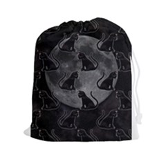 Black Cat Full Moon Drawstring Pouch (xxl)