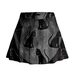 Black Cat Full Moon Mini Flare Skirt