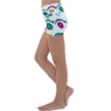 Distorted circles on a white background                 Kids  Lightweight Velour Yoga Shorts View2