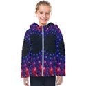 Red purple 3d fractals                 Kids  Hooded Puffer Jacket View1