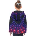 Red purple 3d fractals                 Kids  Hooded Puffer Jacket View2