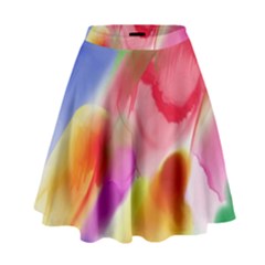 Colorful Watercolors                      High Waist Skirt by LalyLauraFLM