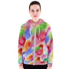 Colorful Watercolors                    Women s Zipper Hoodie by LalyLauraFLM