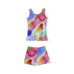 Colorful Watercolors                   Kid s Boyleg Swimsuit by LalyLauraFLM