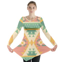 Shapes In Pastel Colors                     Long Sleeve Tunic by LalyLauraFLM