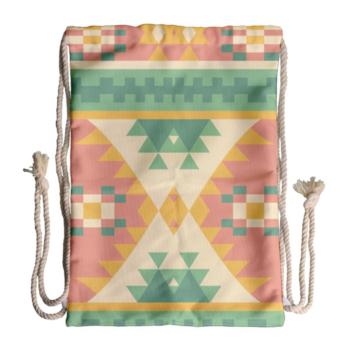 Shapes in pastel colors                     Large Drawstring Bag