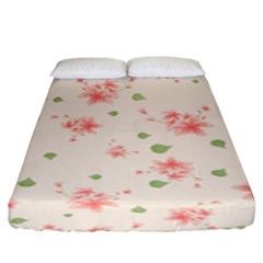 Pink Flowers Pattern Spring Nature Fitted Sheet (king Size) by TeesDeck