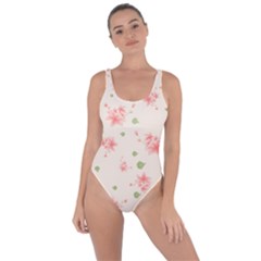 Pink Flowers Pattern Spring Nature Bring Sexy Back Swimsuit by TeesDeck