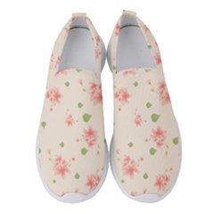 Pink Flowers Pattern Spring Nature Women s Slip On Sneakers by TeesDeck