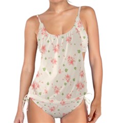 Pink Flowers Pattern Spring Nature Tankini Set by TeesDeck