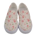 pink flowers pattern spring nature Women s Canvas Slip Ons View1