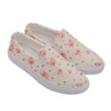 pink flowers pattern spring nature Women s Canvas Slip Ons View3