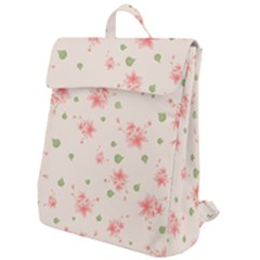 Pink Flowers Pattern Spring Nature Flap Top Backpack by TeesDeck
