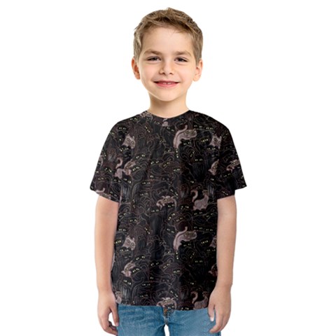 Cats Pattern Kids  Sport Mesh Tee by bloomingvinedesign