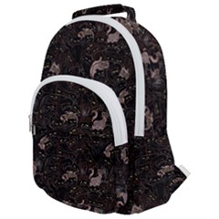 Cats Pattern Rounded Multi Pocket Backpack by bloomingvinedesign
