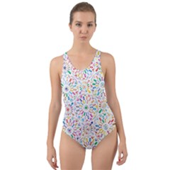 Boho Flowers Cut-Out Back One Piece Swimsuit