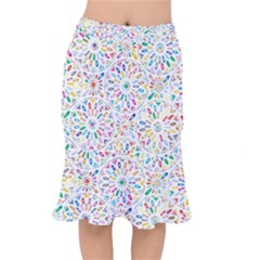 Boho Flowers Short Mermaid Skirt