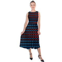 Signal Background Pattern Light Texture Midi Tie-back Chiffon Dress by Sudhe