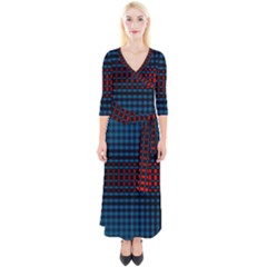 Signal Background Pattern Light Texture Quarter Sleeve Wrap Maxi Dress by Sudhe