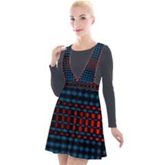 Signal Background Pattern Light Texture Plunge Pinafore Velour Dress