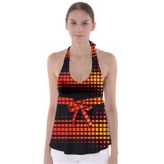 Signal Background Pattern Light Babydoll Tankini Top by Sudhe