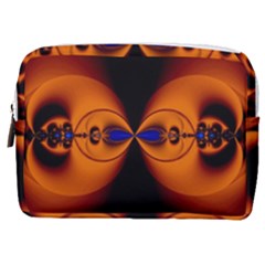 Abstract Artwork Fractal Background Black Orange Make Up Pouch (medium) by Sudhe